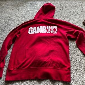 2018 Childish Gambino Red Zip up Hoodie Sweatshirt